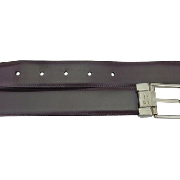 Salvatore Ferragamo belt Black Brown Silver Women Authentic secondhand